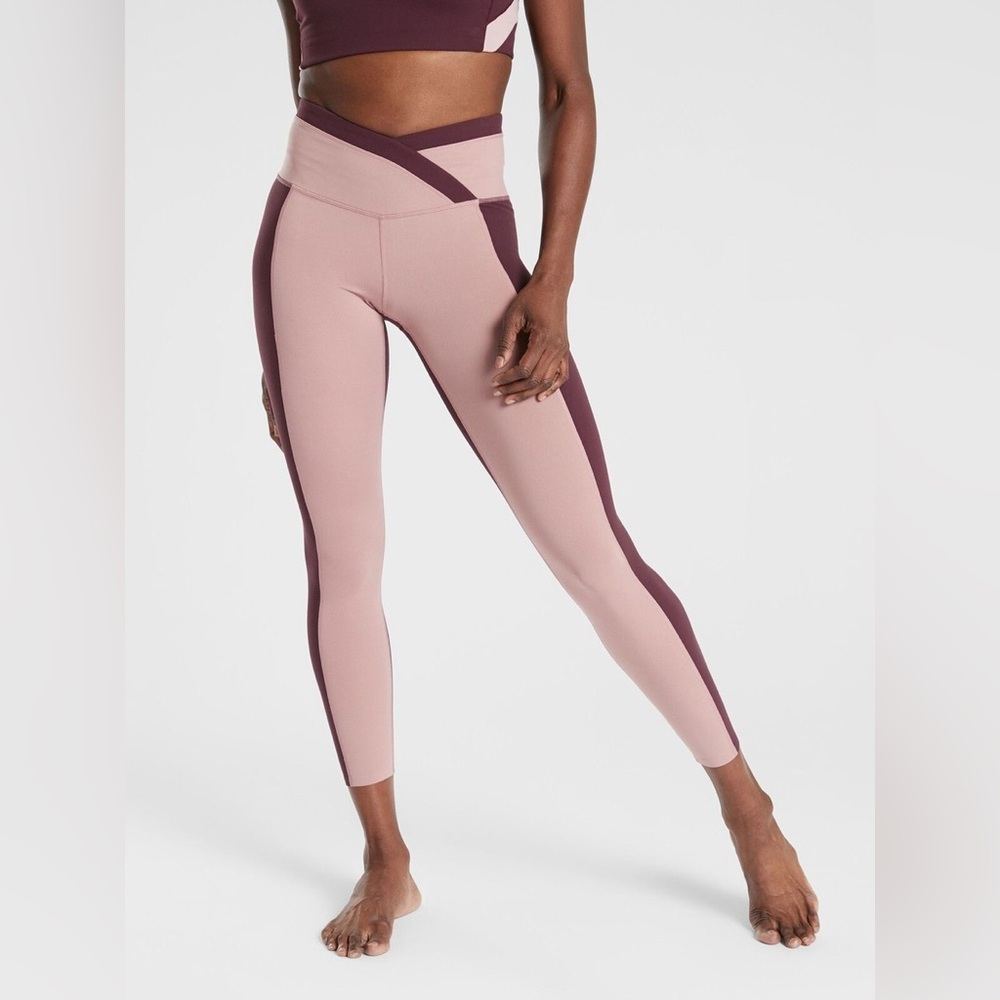 Athleta Chroma 7/8 Crossover Two Tone Leggings